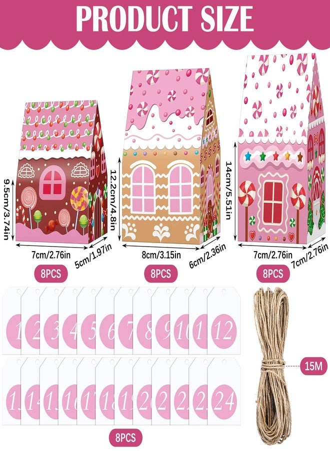 Woanger 24 Empty Advent Calendar Boxes to Fill, Christmas DIY Advent Calendar 24 Days Countdown Gift Xmas Gingerbread House Candies Treats Boxes for 2025 Xmas Holiday Decor(Candy Style) - Image 2